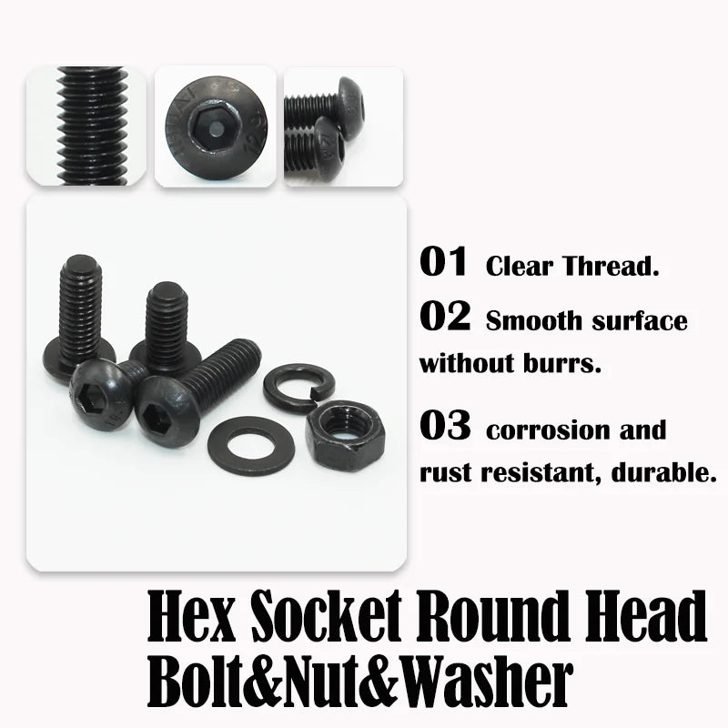 2510p Hex Hexagon Socket Button Head Screw Kit M2 M2.5 M3 M4 M5 M6