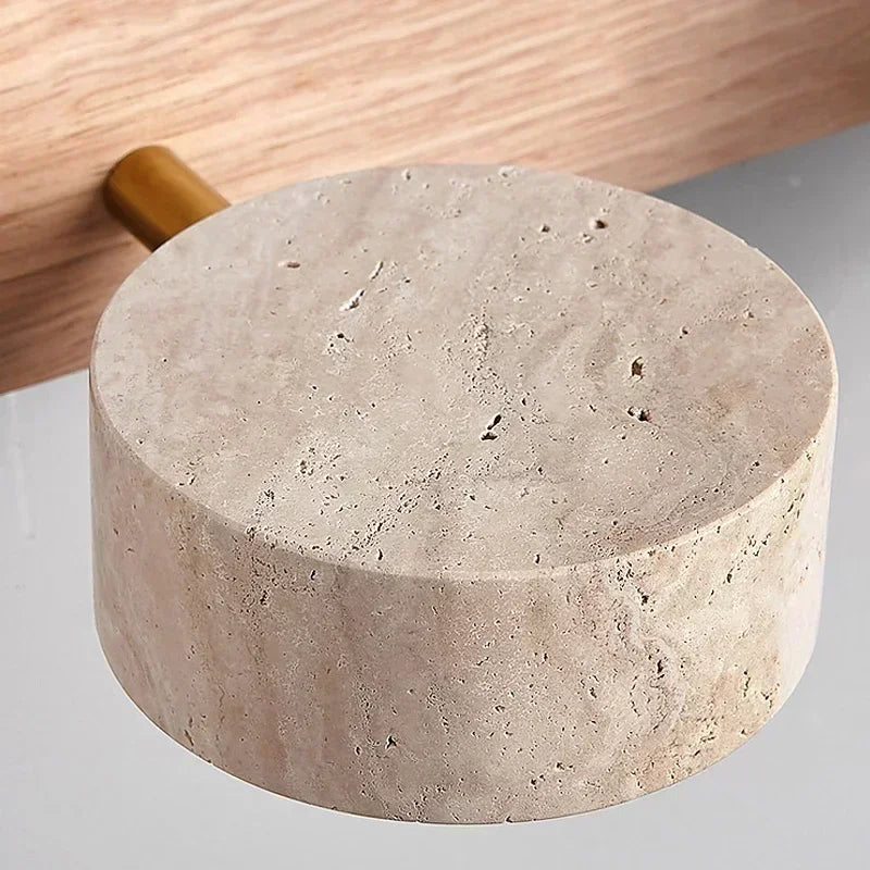 Rotatable Spanish Natural Limestone Round LED Wall Lamp Double‑Sided