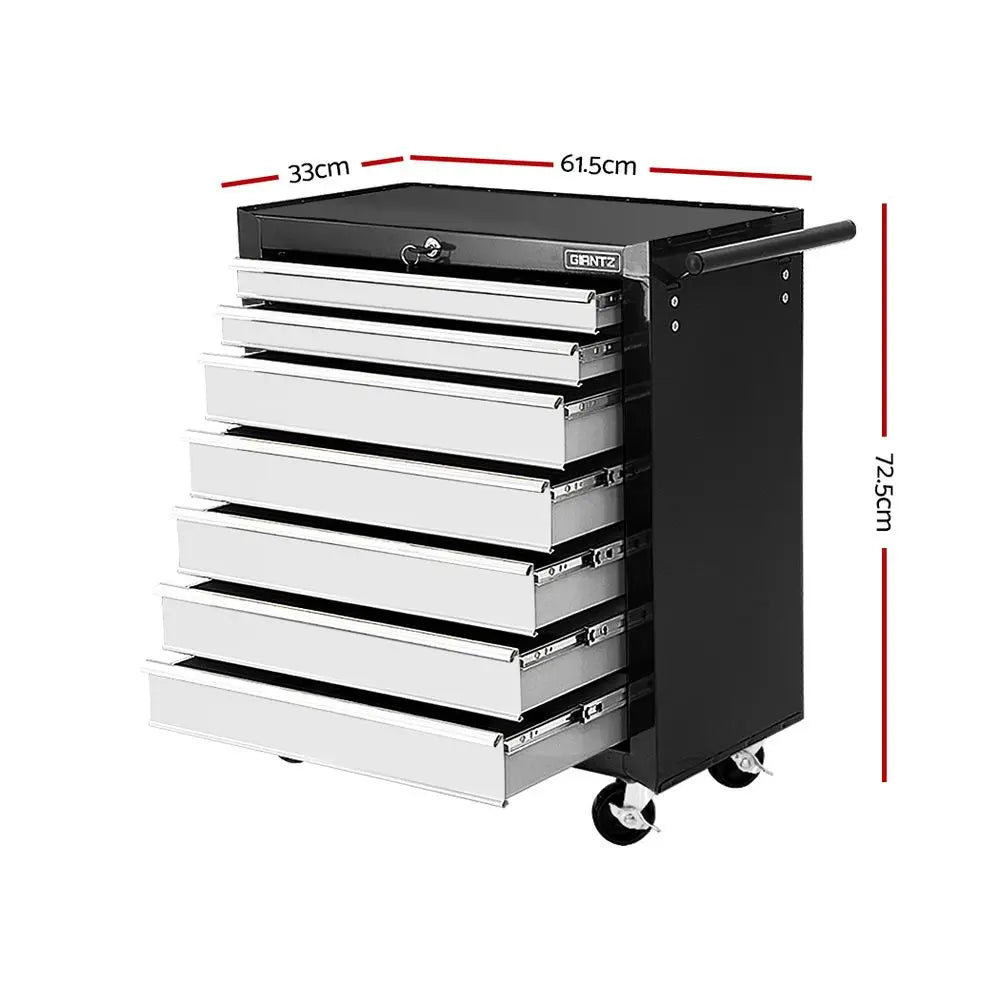 Giantz 7-Drawer Tool Box Cabinet Chest Trolley – Garage Storage Grey