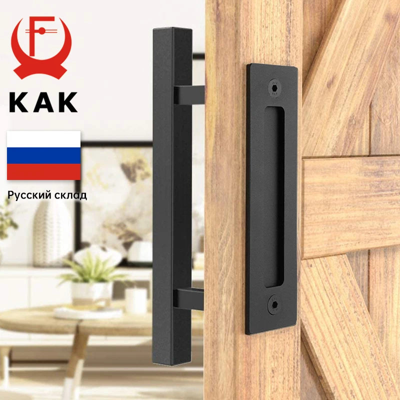 KAK 12 inches Sliding Barn Door Handle Pull Cabinet Flush Hardware ...