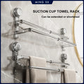 Double Layer 56-94cm Suction cup wall mounted towel rack, Non Perfo...