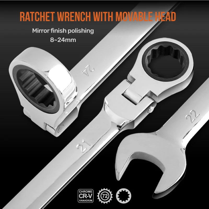 Adjustable Torque Ratchet Spanner Set 8-19Mm Universal Torx Keys For