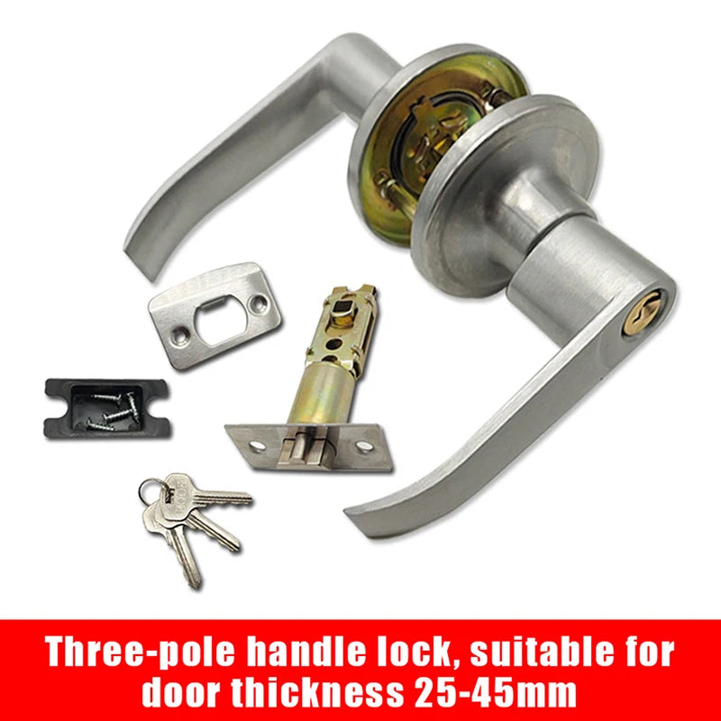High-Grade Aluminum Alloy Room Handle Lock Three-Pole Spherical Knobs