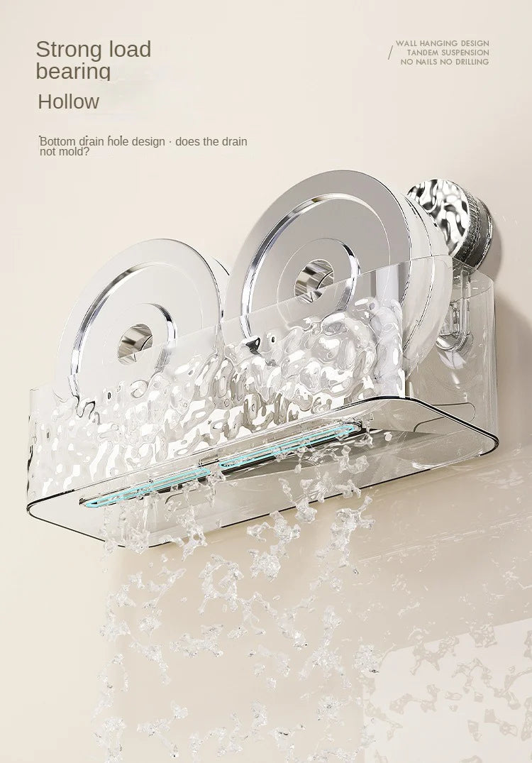 Acrylic Shelf Bathroom Rotating Suction Cup Shelf Kitchen Vanity No