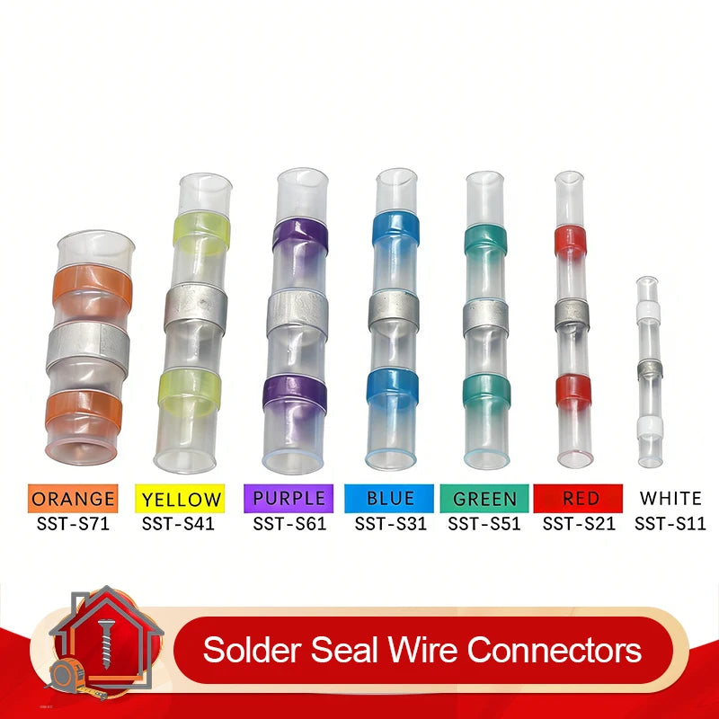 Solder Seal Wire Connectors – 3:1 Heat Shrink Waterproof Butt Crimp