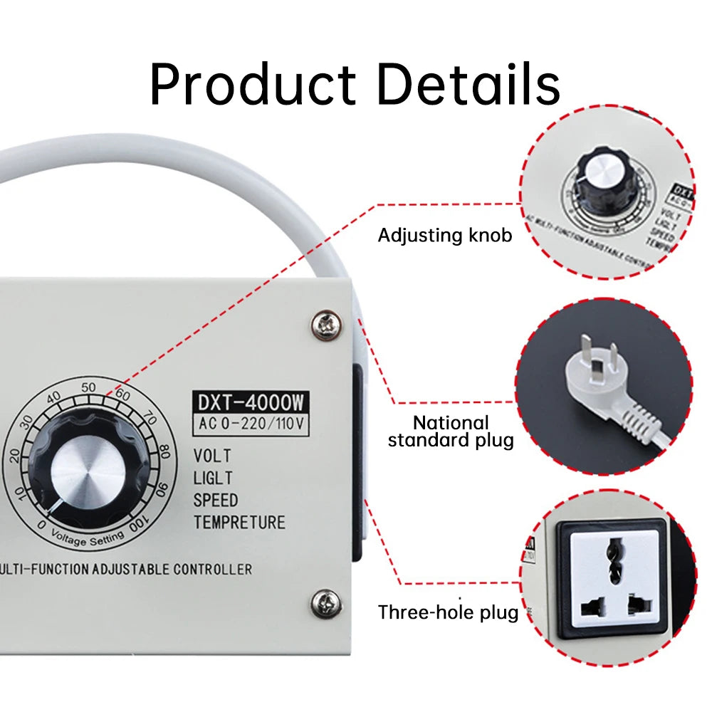 4000W Variable Voltage Regulator AC 110/220V – Dimmer Speed Controller