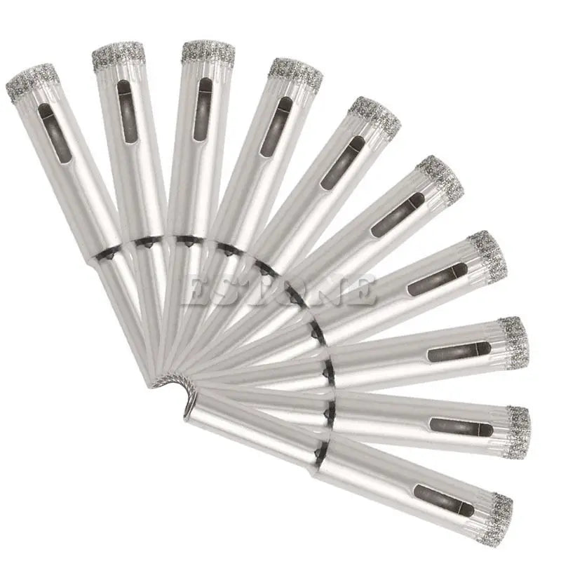10Pcs Diamond Coated Core Drill Bits 5mm 6mm 8mm 10mm 12mm Hole Saw
