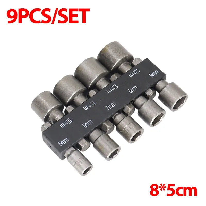 Hex Shank Hexagon Nut Driver Drill Bit Steel Socket Electric