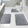 3PC  Bathroom Waterproof Non-slip Sponge Carpet Three-piece Set, Ca...