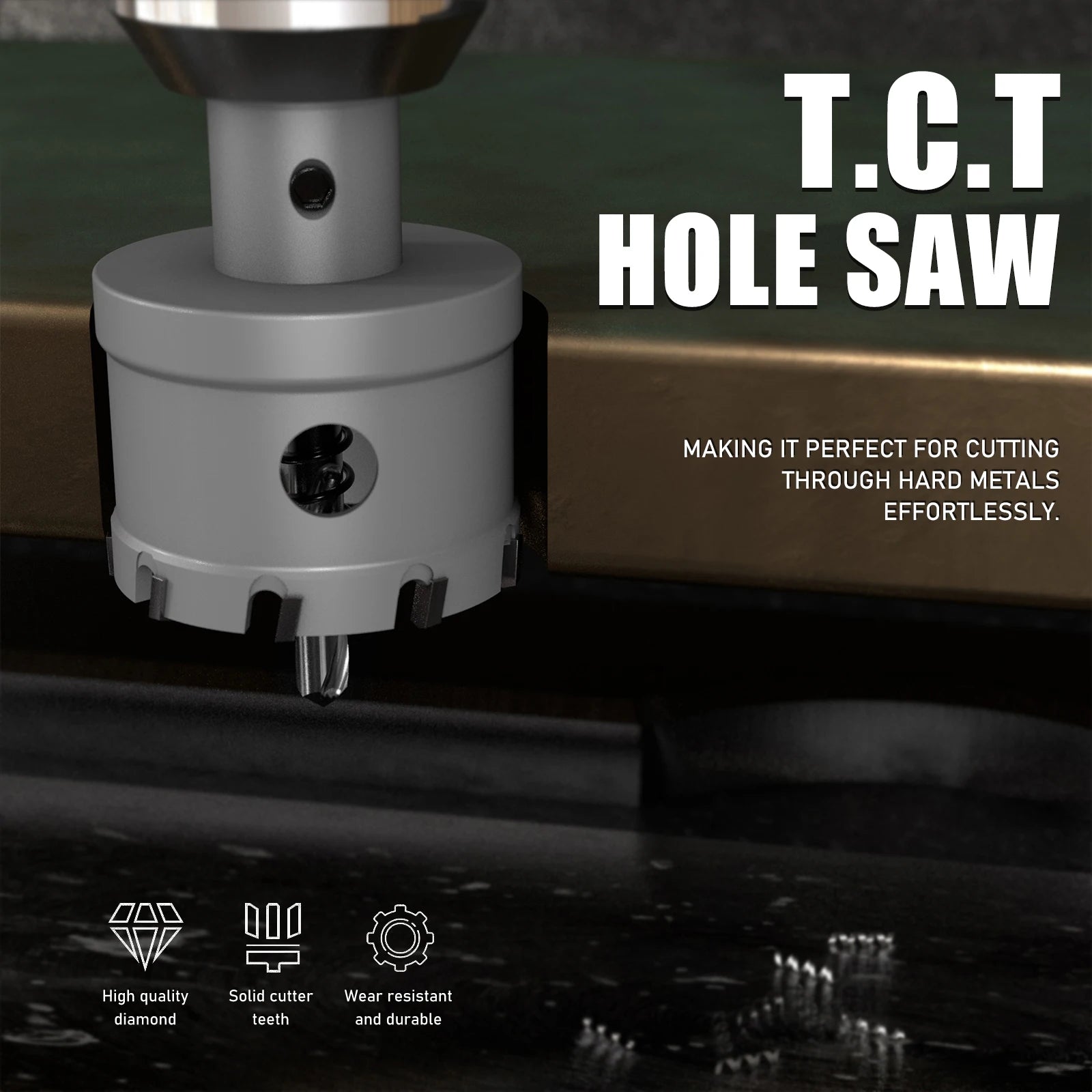12-100mm TCT Hole Saw Tungsten Carbide Tip Core Drill Bit Cutter