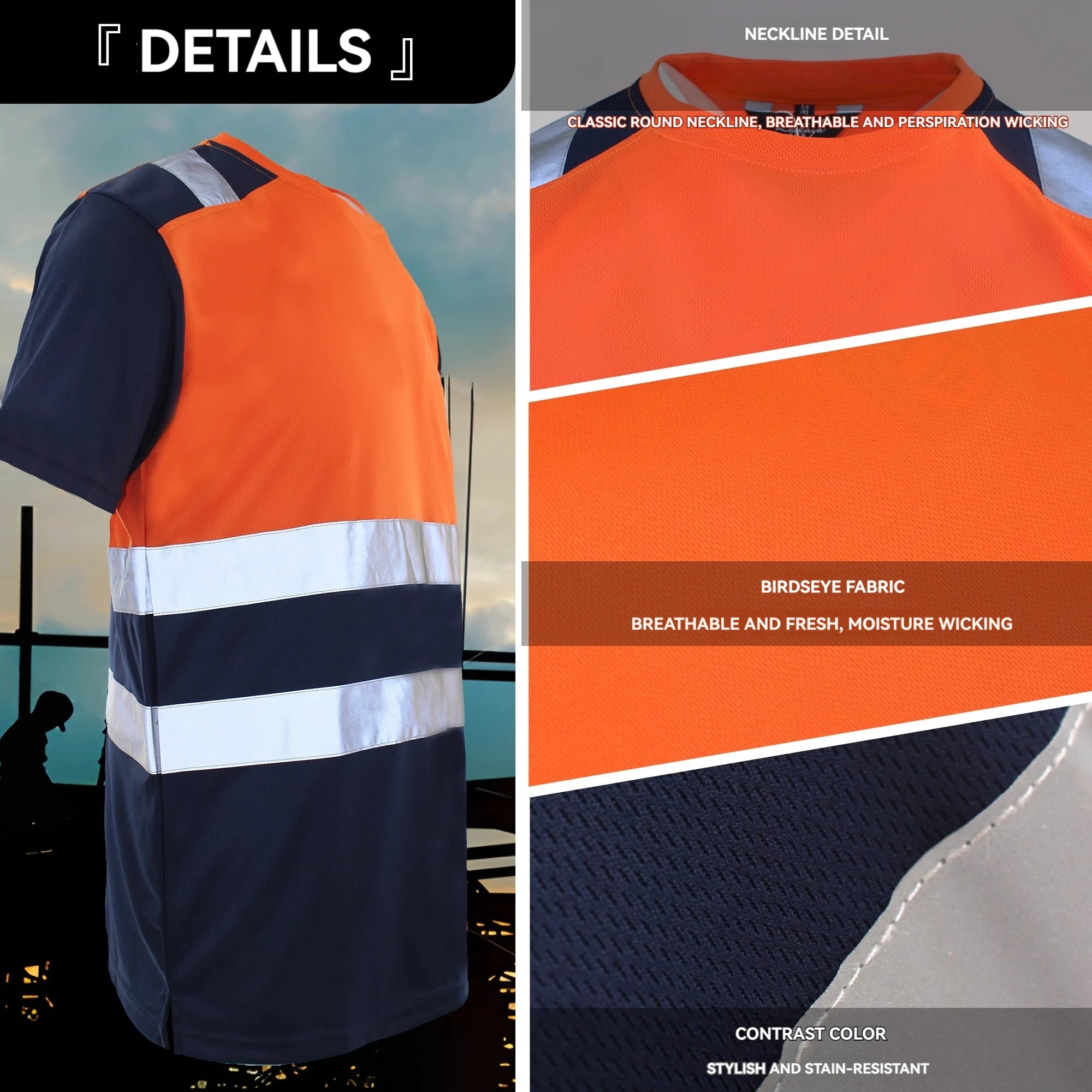 Men's Workwear Shirts Long Sleeve Hi Vis Shirts Workwear Hi Vis Work