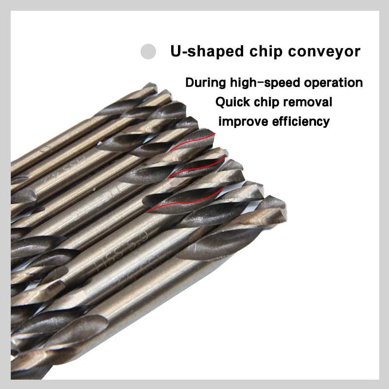HSS 4341 straight handle double head twist drill metal drilling 9pc