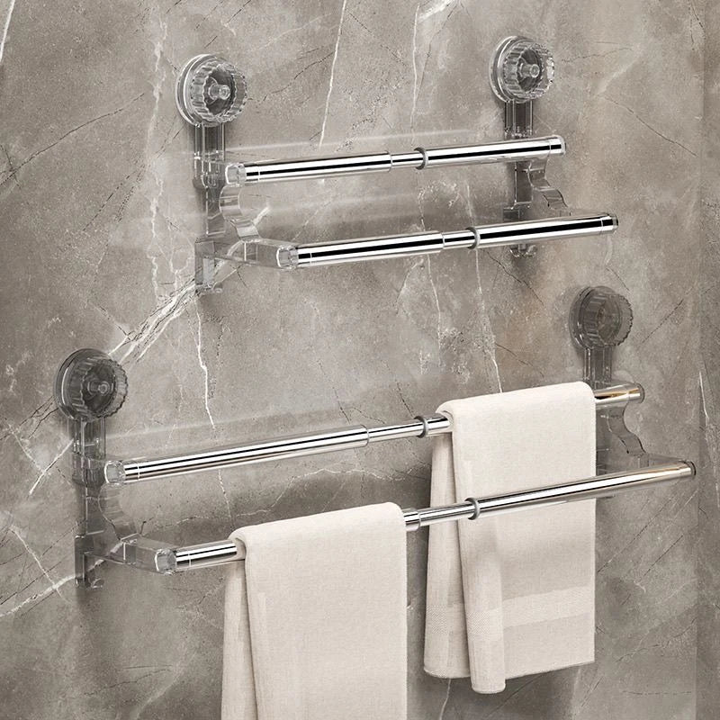Double Layer 56-94cm Suction cup wall mounted towel rack