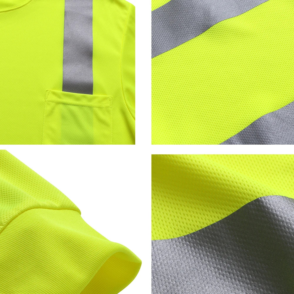 Long Sleeve Safety Shirt High Visibility Reflective Construction Work