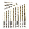 13-Piece Titanium Coated Hex Shank Twist Drill Bit Set  - View 1