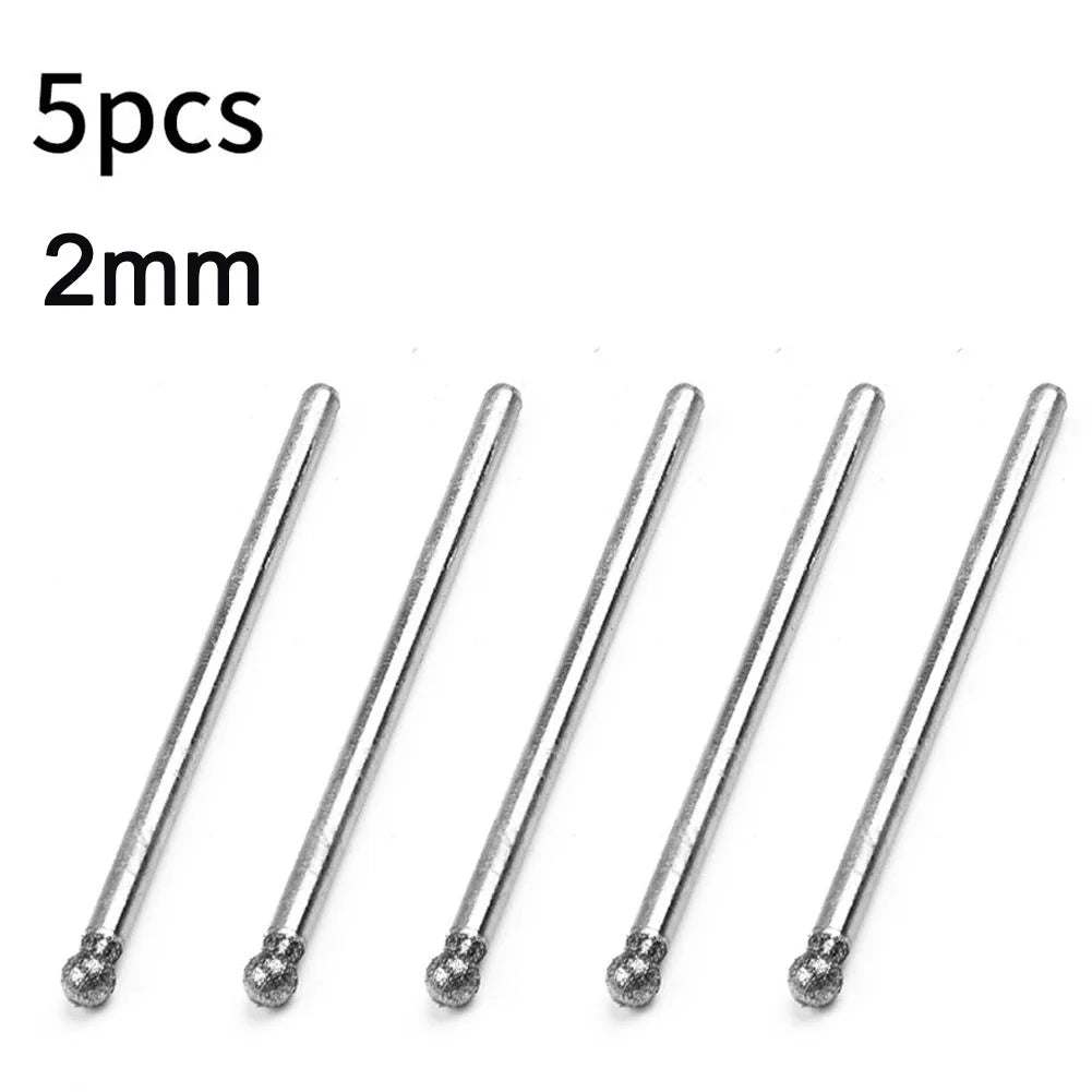 5Pcs 0.5mm-8mm Diamond Round Burring Sanding Drill Bit Cutting