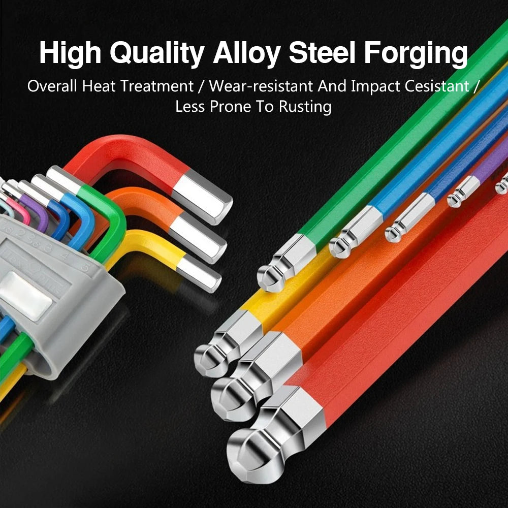 Allen Key Sets 9 PCS Hexagon Spanner Colorful Universal Hex Wrench