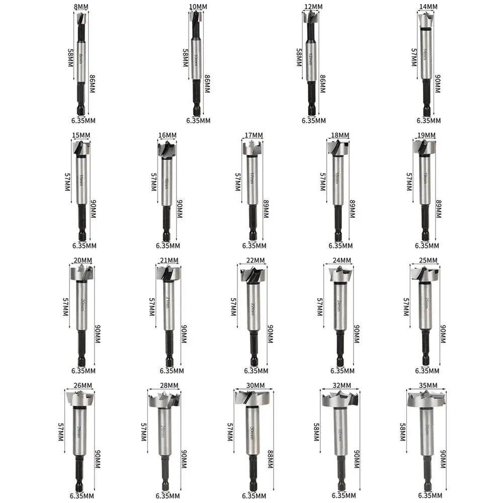 High Carbon Steel Forstner Boring Drill Bits Multi-Tooth 1/4