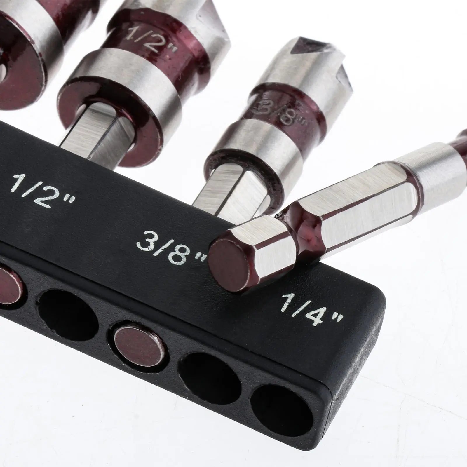 5pcs M35 Cobalt Countersink Drill Bit Set 5 Flute 82° 1/4" Hex Shank