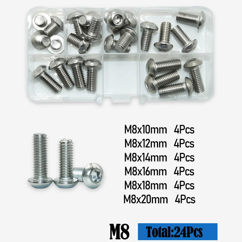 M2 M2.5 M3 M4 M5 M6 M8 M10 Button Head Socket Cap Machine Bolts Screw