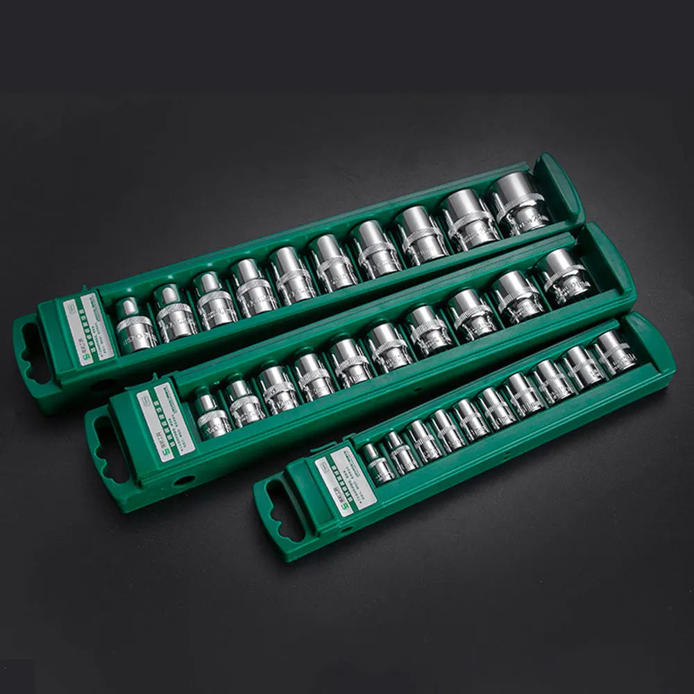 Hex Socket Wrench Head Set 1/4 3/8 1/2 Short Long Socket Deep Nut