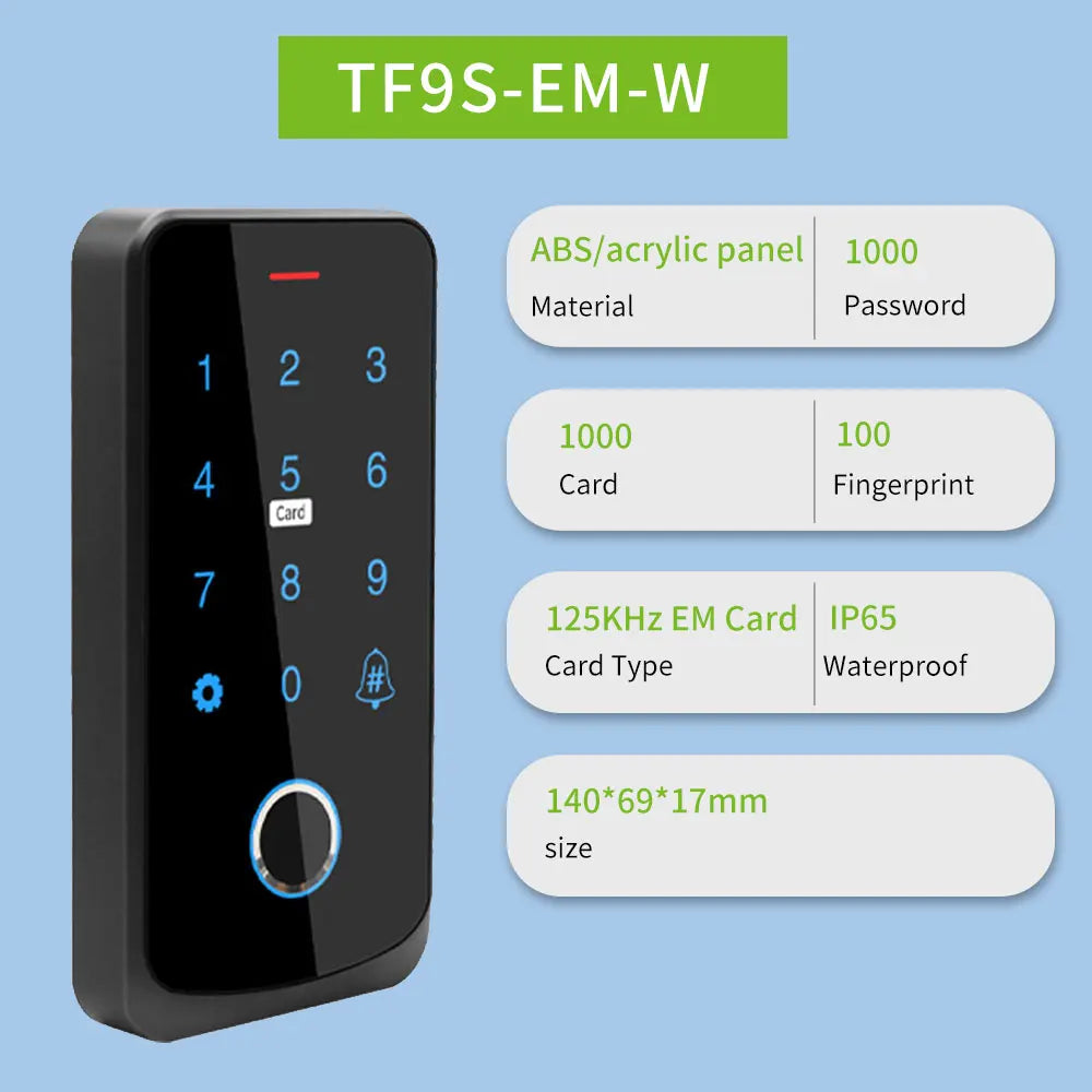 Fingerprint Access Control System IP66 Waterproof Biometrics Outdoo
