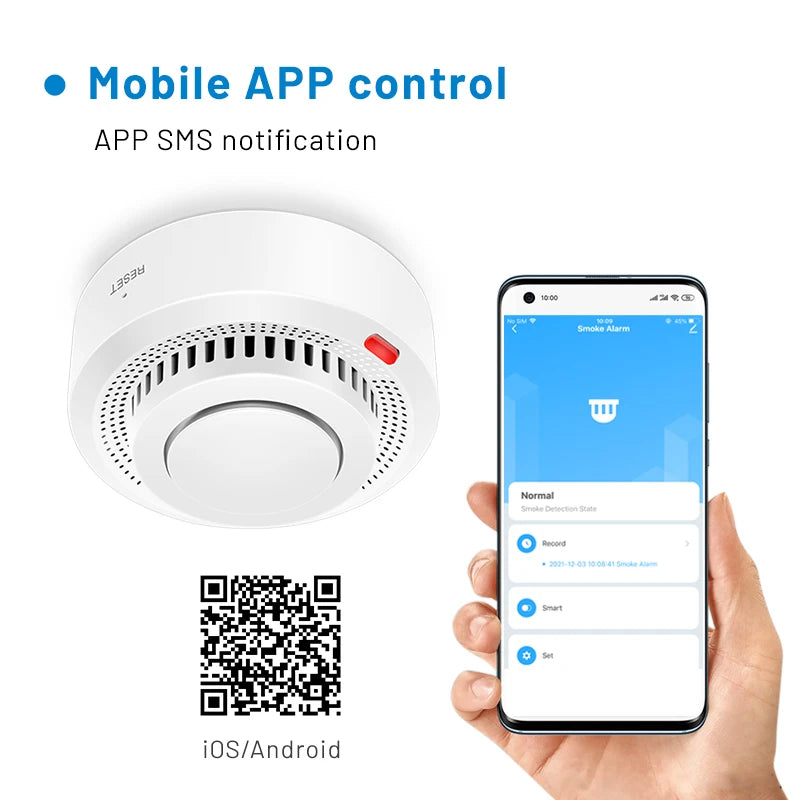 Tuya Smart WiFi Smoke Sensor Fire Protection Smoke Detector 85dB