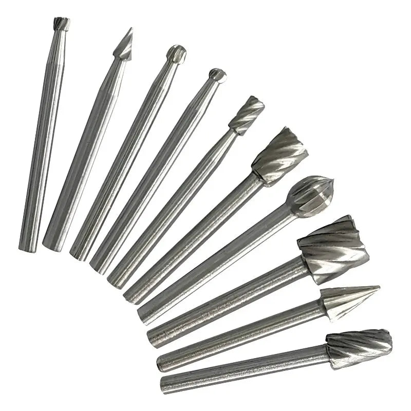 HSS Rotary File & Grinding Bit Set 10-Piece — Carving, Engraving & ...