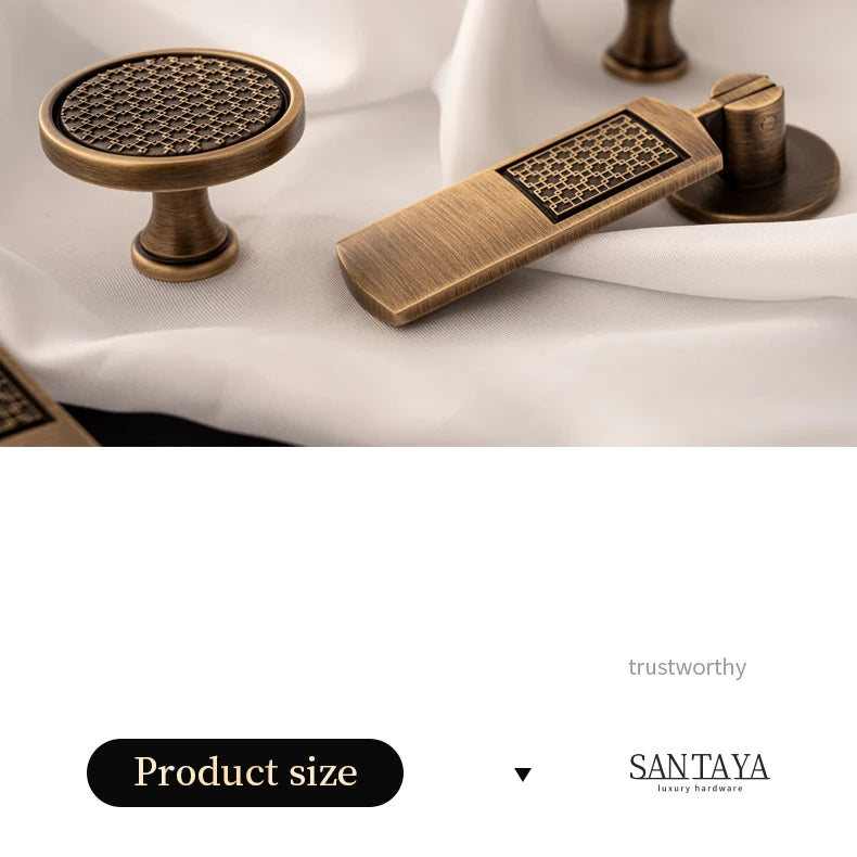 Santaya Antique Brass Handle Luxury Bronze Pull Kitchen Cabinet