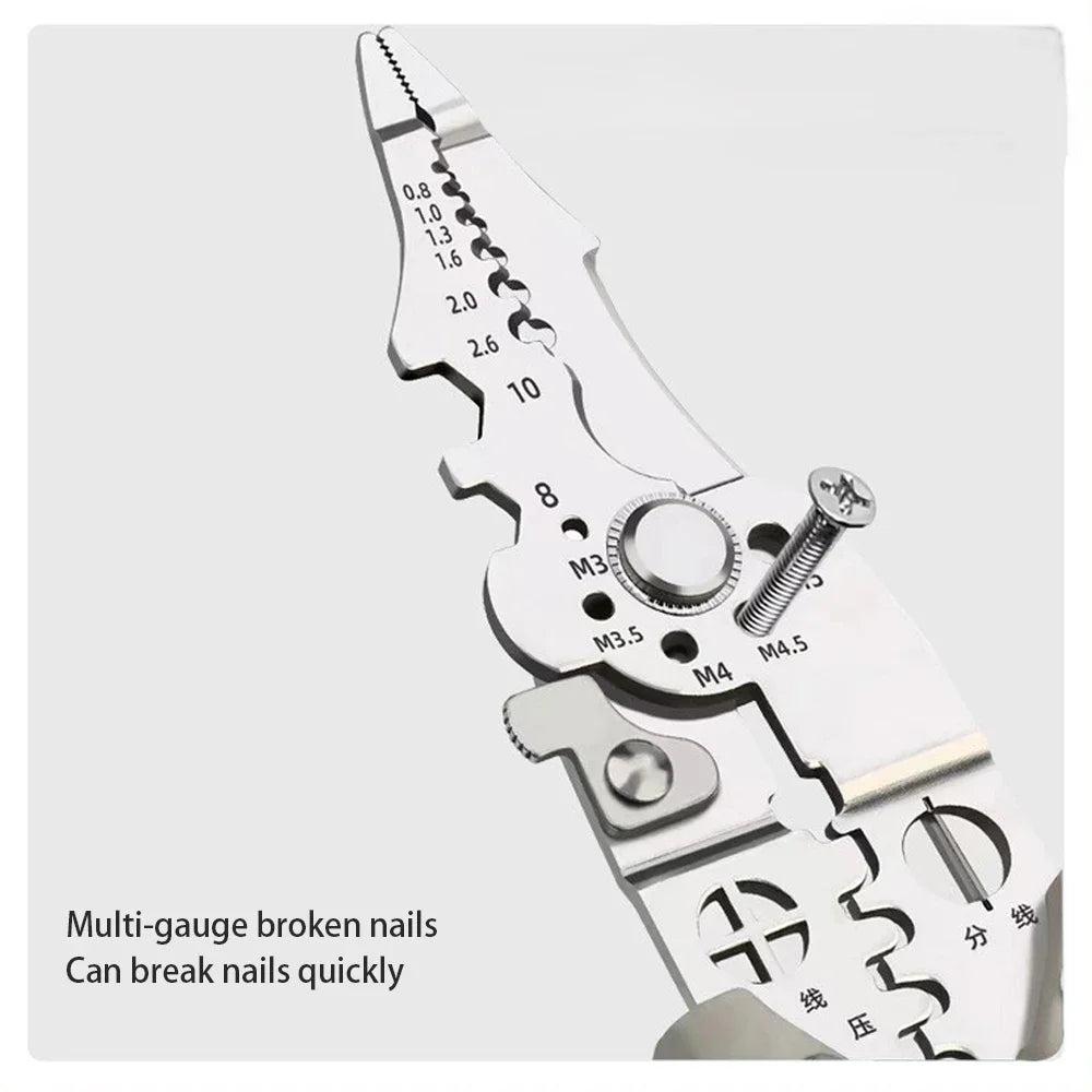 Pintudy 21 in 1 Wire Stripping Pliers Bent Non Slip Handle