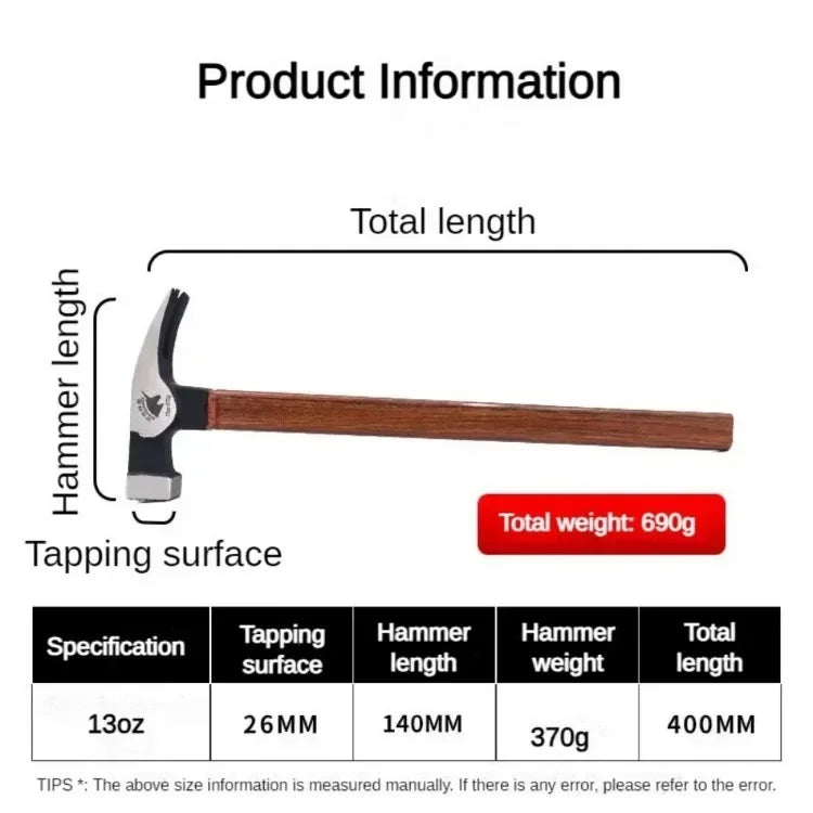 Working Claw Hammer Carpentry Tools Nail Hammers Professional