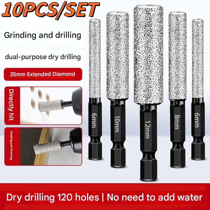 10/4/1PCS Dry Diamond Milling Drill Bits Enlarging Hole Dry Drilling