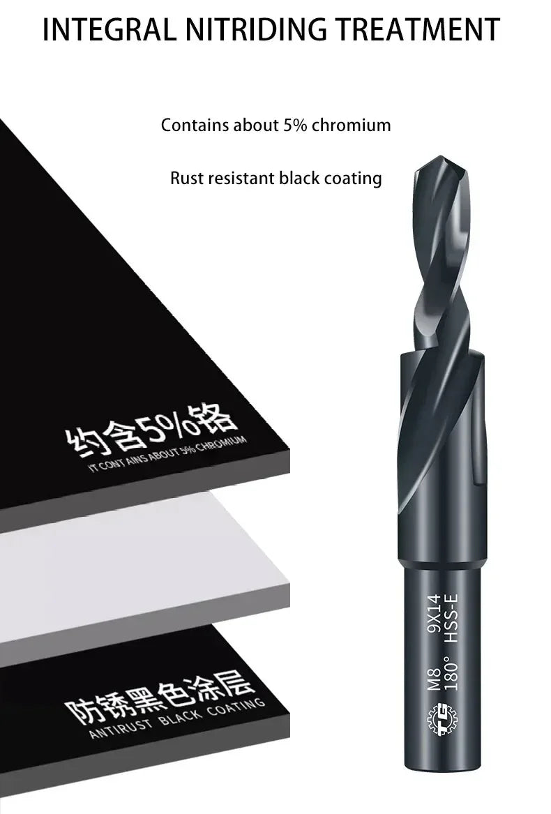 TG HSS M35 Step Drill Bit for Aluminum Copper Iron Mold Wood Plastic