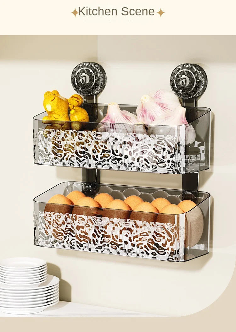 Acrylic Shelf Bathroom Rotating Suction Cup Shelf Kitchen Vanity No