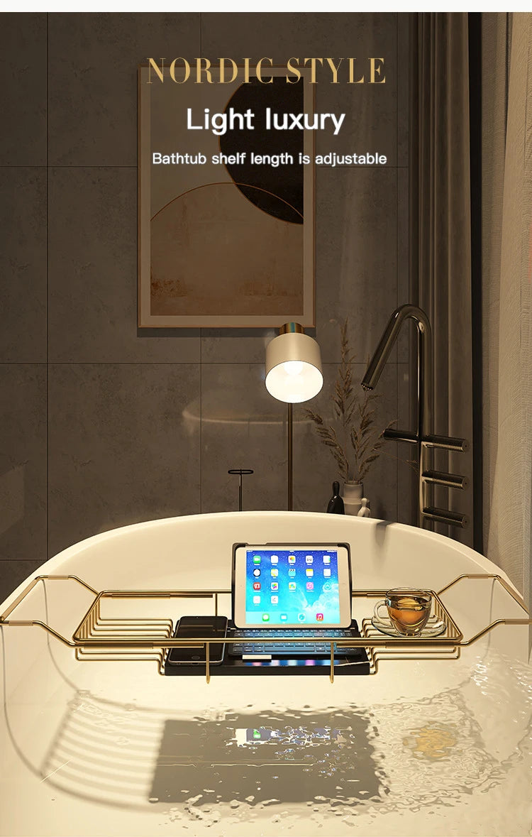 Bathtub shelf retractable multi-function, bathroom bath shelf
