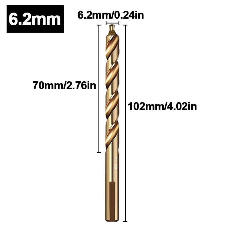 M35 Cobalt Step Twist Drill Bit — Straight Shank 3mm to 13mm for Ir