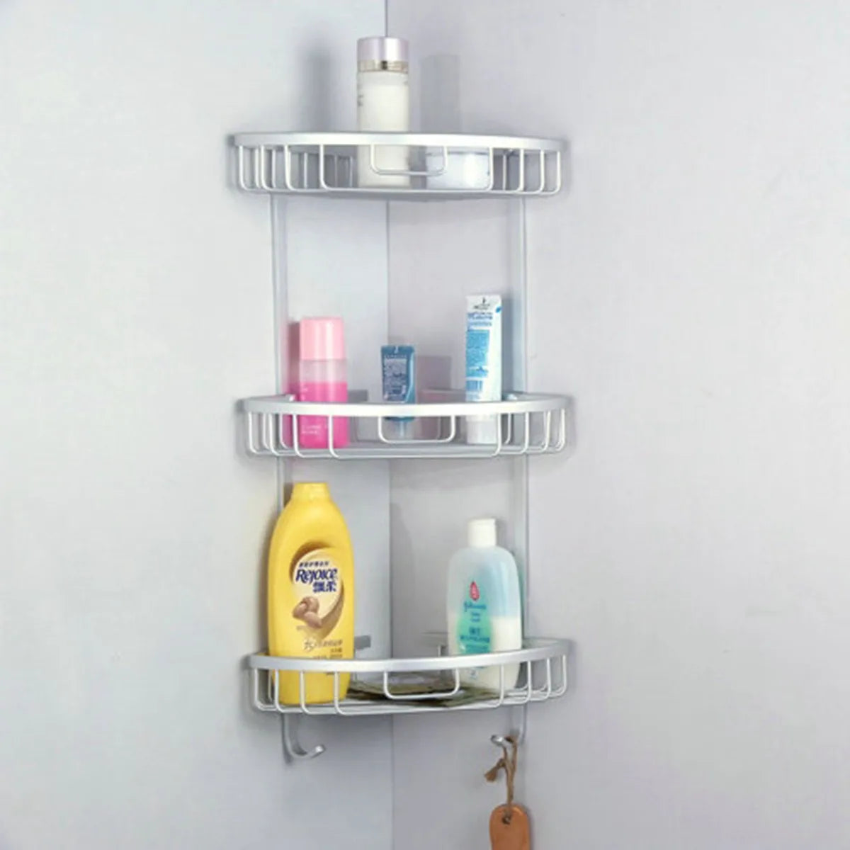 Bathroom Shelves Aluminum Shower Triangular Rack Storage Corner Shelf