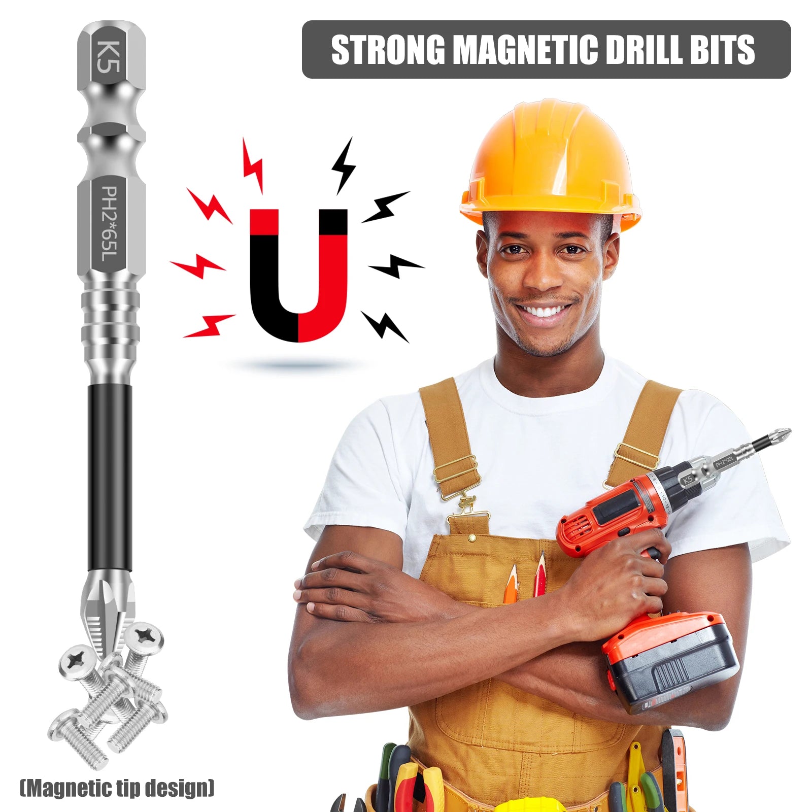 K5 High Magnetic Screwdriver Drill Bit Set Universal Anti-Slip Teeth