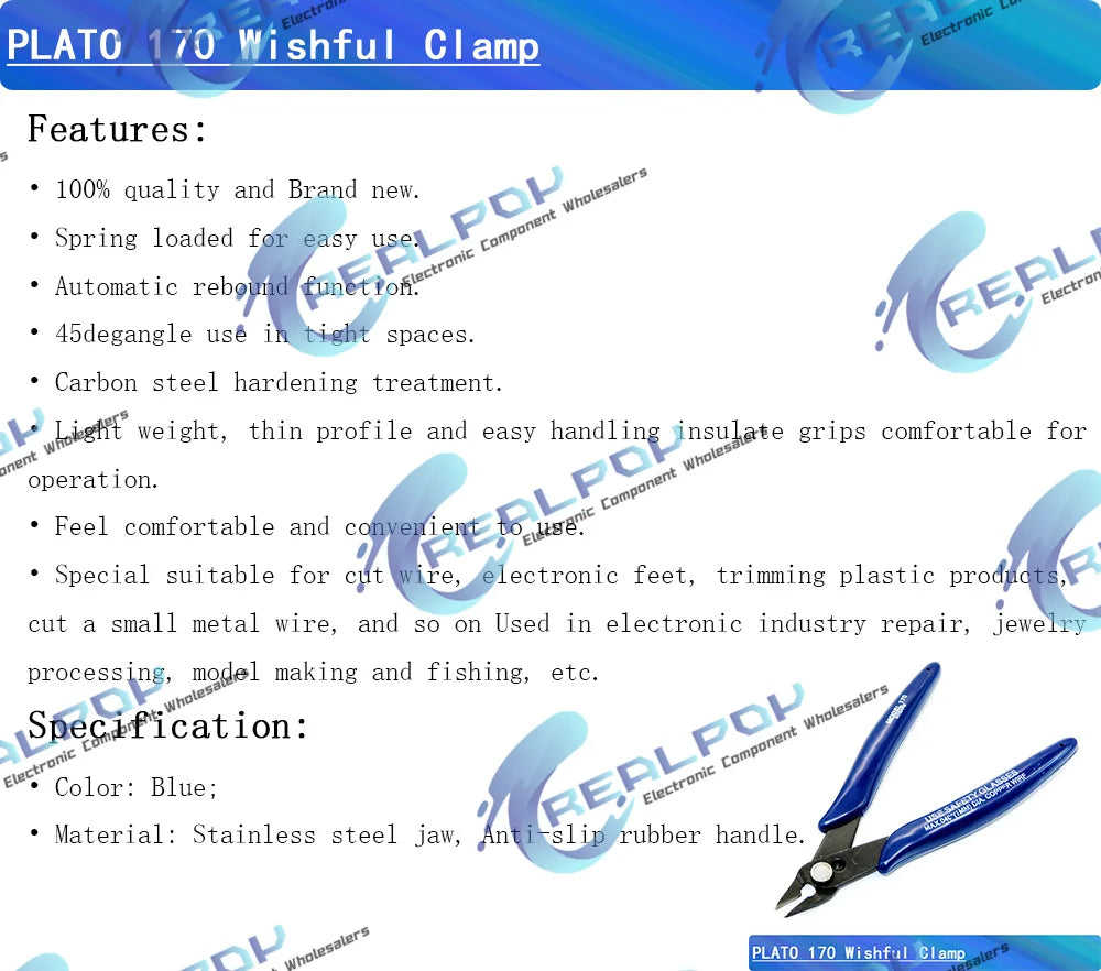 PLATO 170 Wishful Clamp DIY Electronic Diagonal Pliers Side Cutting