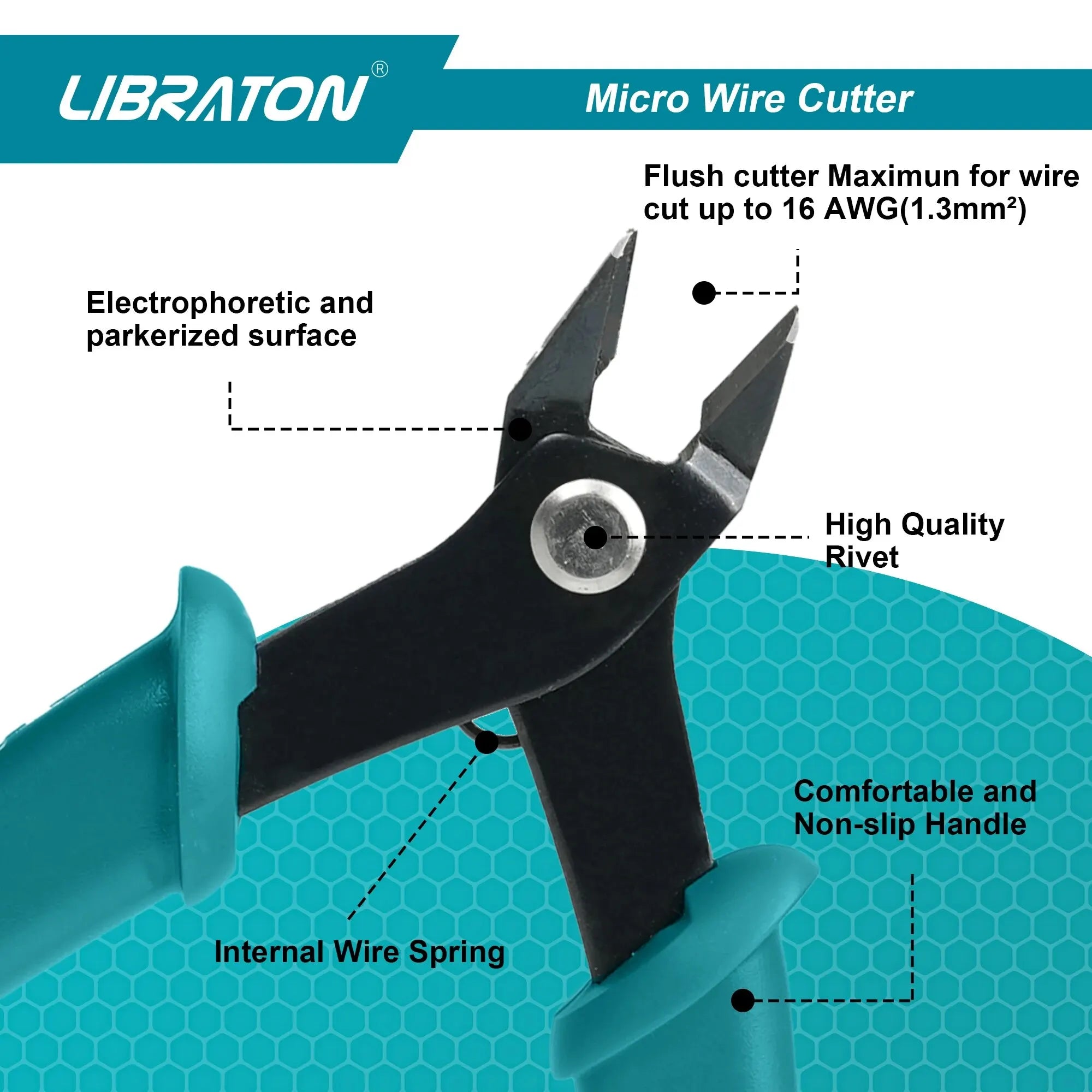 LIBRATON Micro Wire Cutter Precision Electronics Flush Cutter and