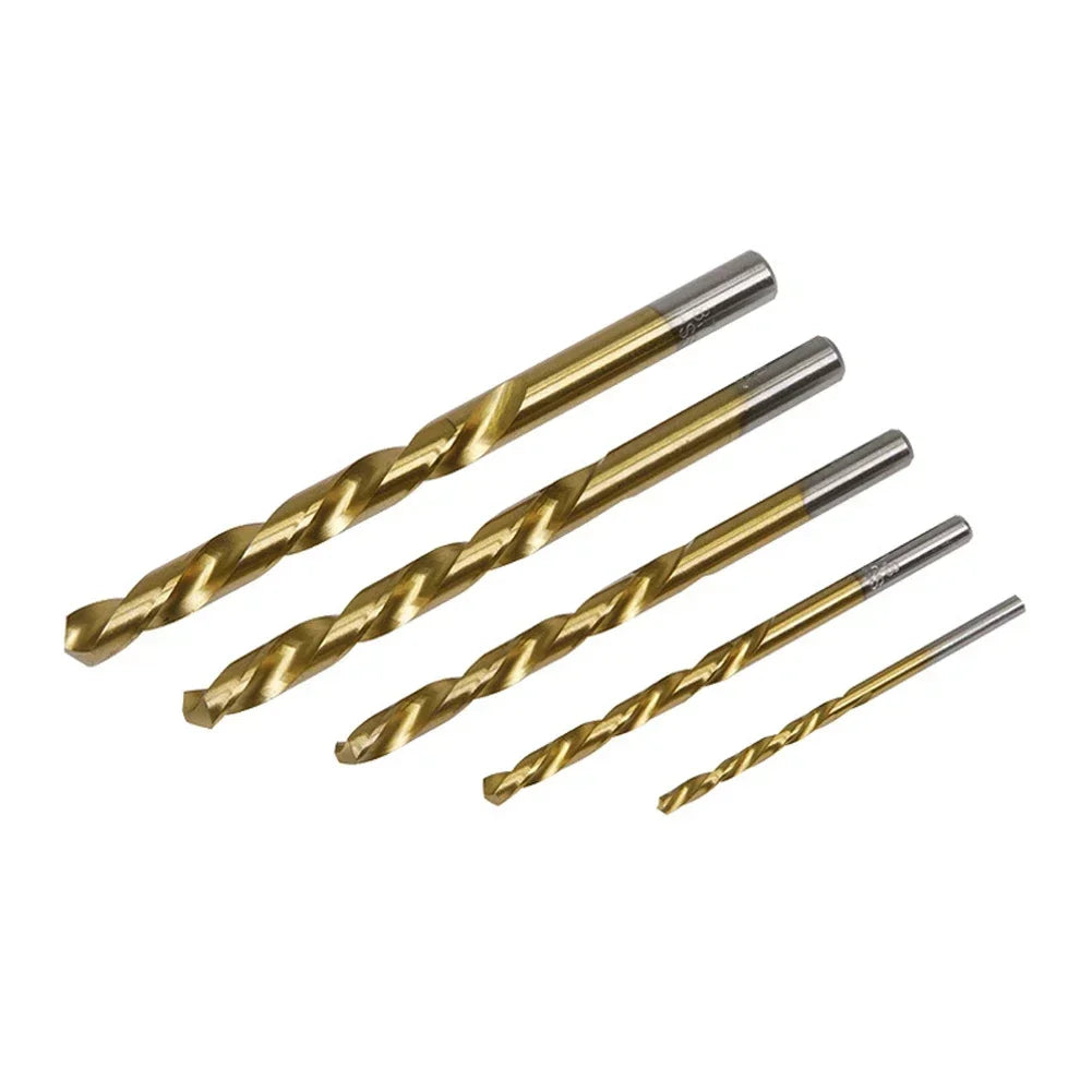 5Pcs Twist Drill Bit Left Hand Drill Straight Shank HSS 3.2-8.7mm