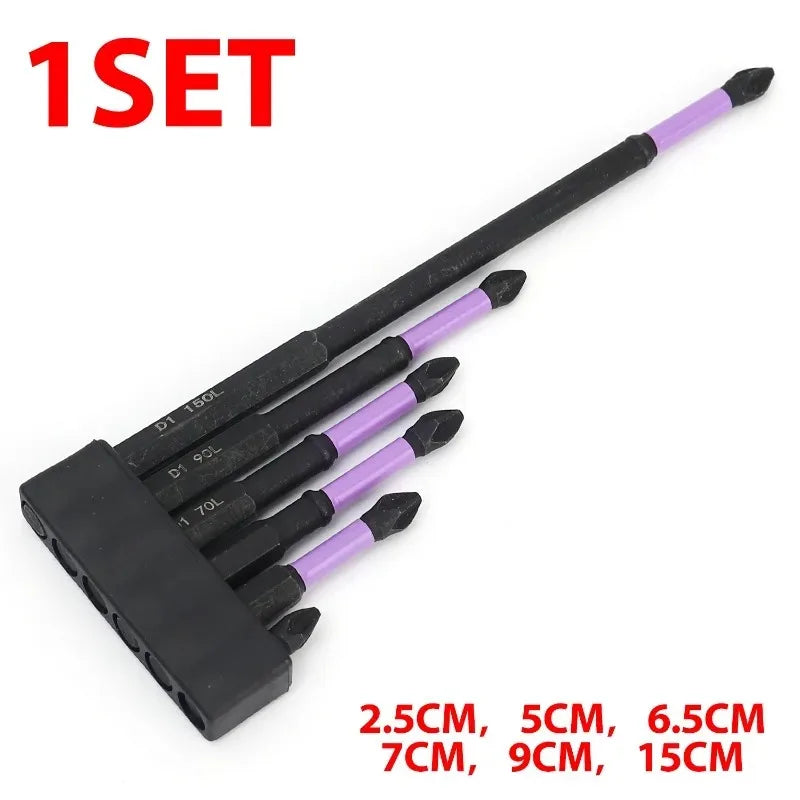 Strong Magnetic Impact Bit Anti-Slip Long Screwdriver Drill Hex Shank