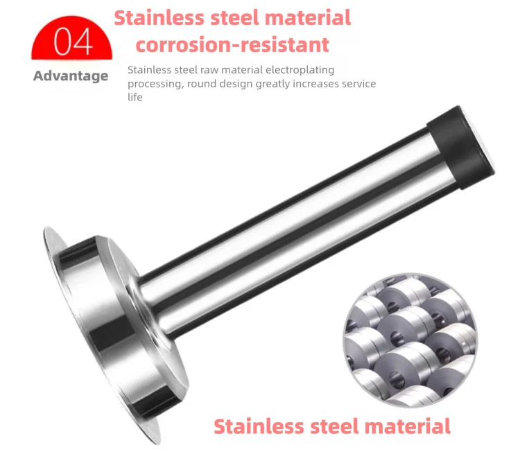 Drill-Free Silent Door Stopper - Extra Long & Thick Door Holder