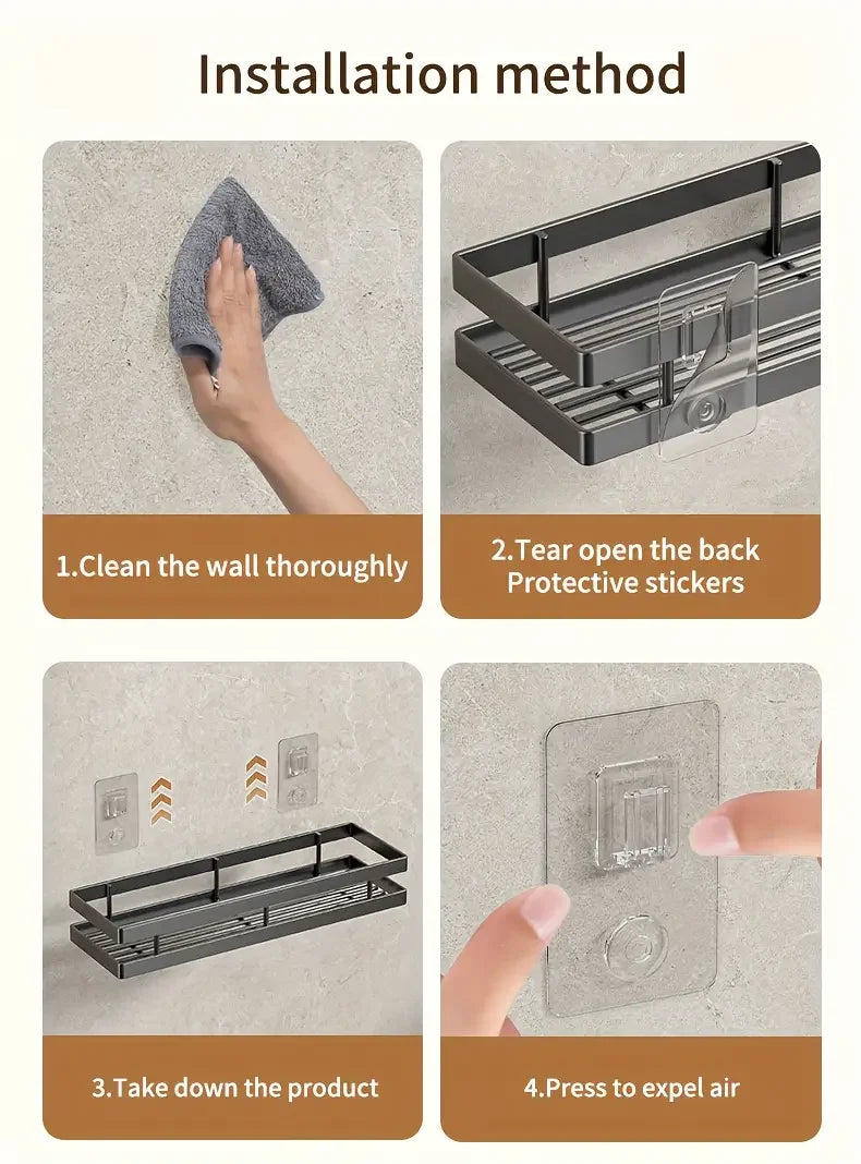 Non drilling bathroom rack, shower room, bathroom space