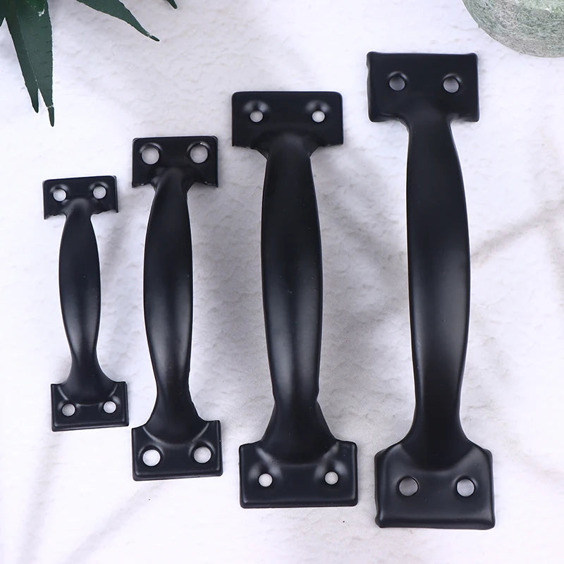 2Pcs Door Handle+8pcs Screws Iron Door Handle Gate Handle Pull For