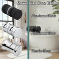 Stylish Silver Black Shower Glass Door Handle Double Sided Pull Har...