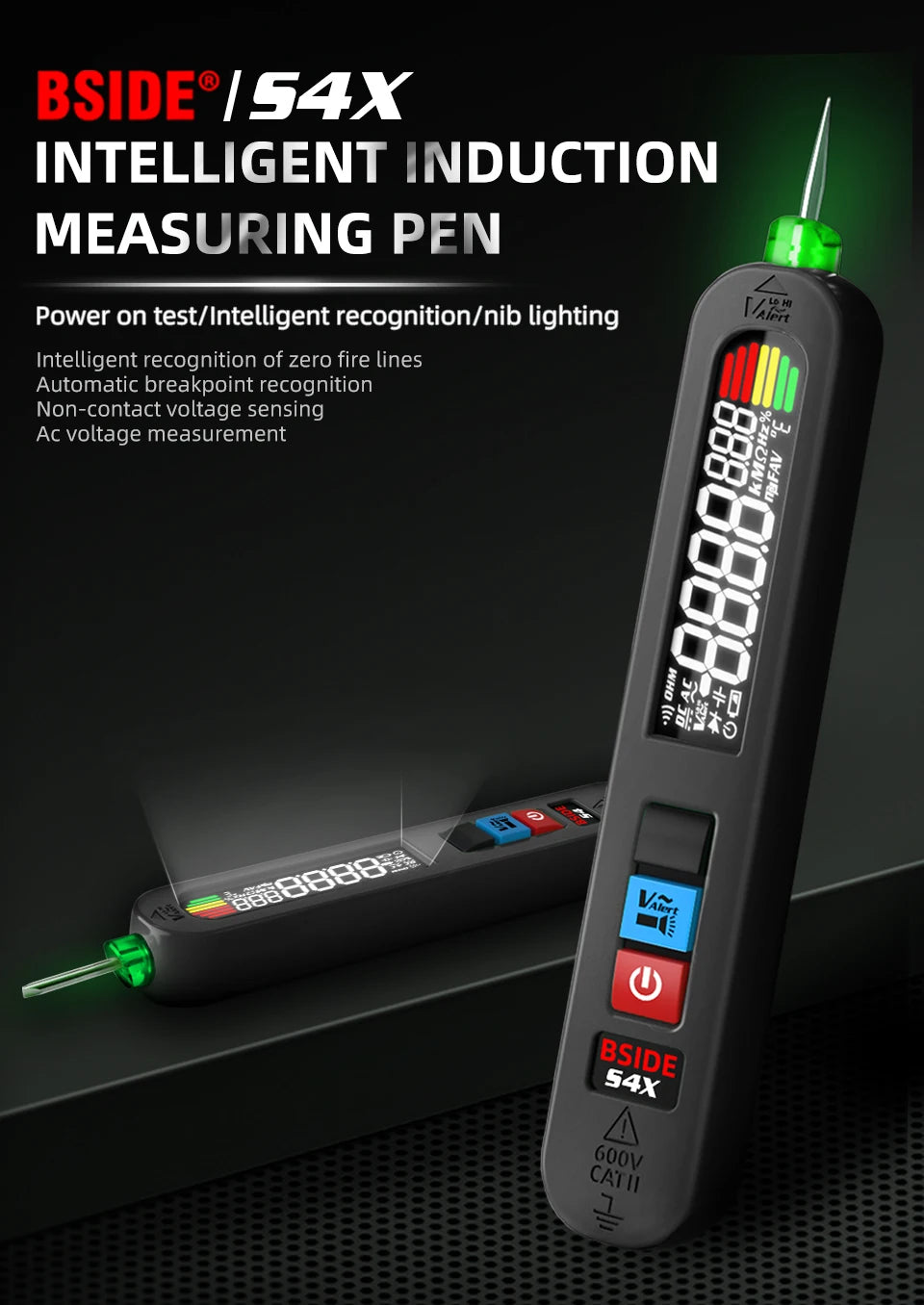 BSIDE Voltage Tester Pen 12V-300V Non-Contact Detection Leakage Live