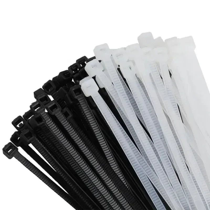 1000/100Pcs Nylon Cable Ties Self-locking Cord Ties Straps Adjustable