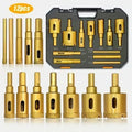 Brazed Diamond Drill Bit Set — 12-Piece 6mm to 35mm for Glass, Cera...