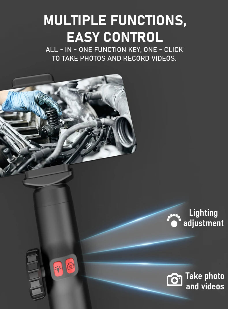 3.9mm/6.2mm/8.5mm 360° Articulating Borescope Endoscope Camera with